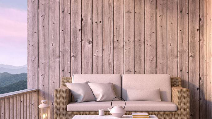 Revestimiento de madera en pared exterior