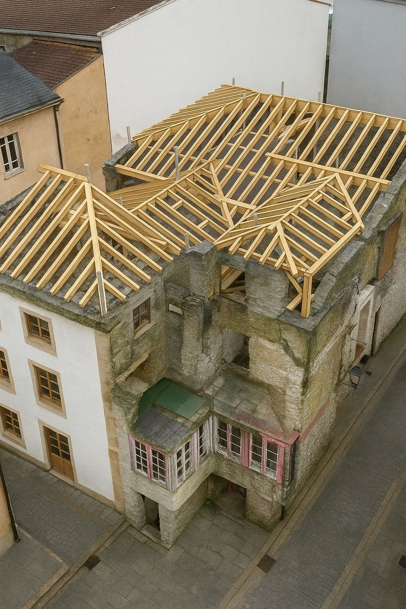 Restauración de cubierta y forjados para edificio de seis viviendas en Ribadeo